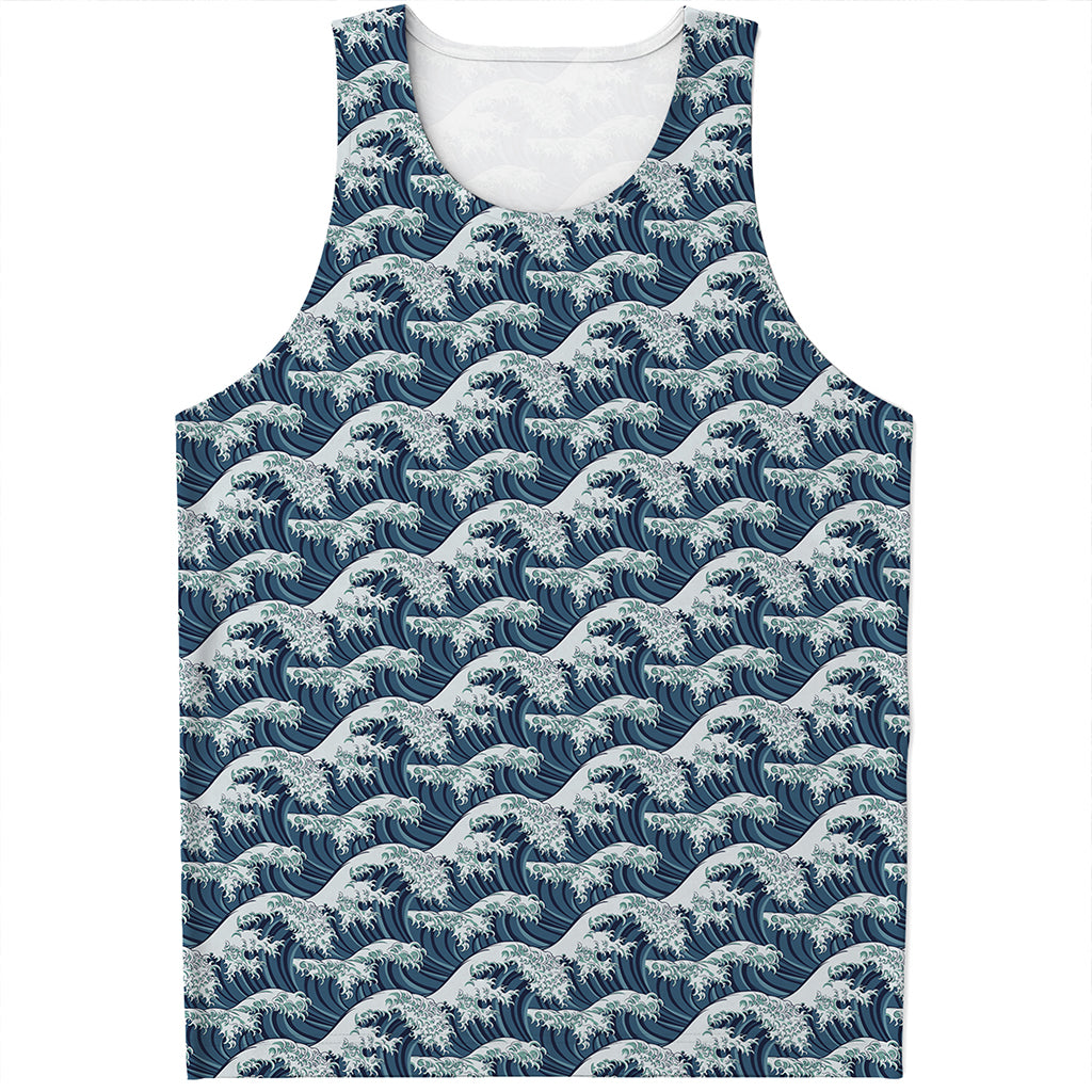 The Great Kanagawa Wave Pattern Print Men's Tank Top
