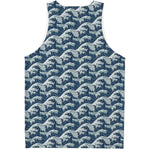 The Great Kanagawa Wave Pattern Print Men's Tank Top