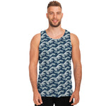 The Great Kanagawa Wave Pattern Print Men's Tank Top