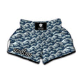 The Great Kanagawa Wave Pattern Print Muay Thai Boxing Shorts