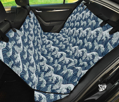 The Great Kanagawa Wave Pattern Print Pet Car Back Seat Cover
