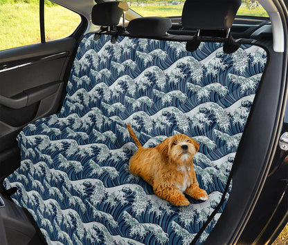 The Great Kanagawa Wave Pattern Print Pet Car Back Seat Cover