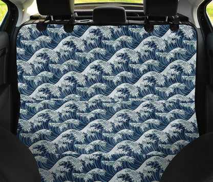 The Great Kanagawa Wave Pattern Print Pet Car Back Seat Cover
