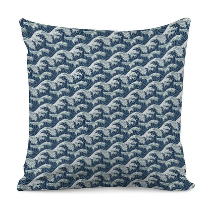 The Great Kanagawa Wave Pattern Print Pillow Cover