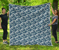 The Great Kanagawa Wave Pattern Print Quilt