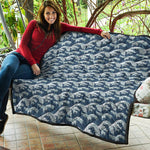 The Great Kanagawa Wave Pattern Print Quilt