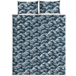 The Great Kanagawa Wave Pattern Print Quilt Bed Set