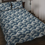 The Great Kanagawa Wave Pattern Print Quilt Bed Set