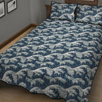 The Great Kanagawa Wave Pattern Print Quilt Bed Set