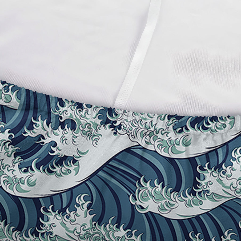 The Great Kanagawa Wave Pattern Print Sofa Cover