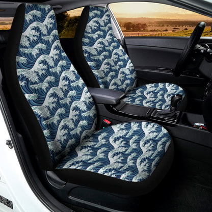 The Great Kanagawa Wave Pattern Print Universal Fit Car Seat Covers