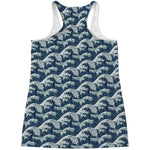 The Great Kanagawa Wave Pattern Print Women's Racerback Tank Top