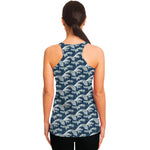 The Great Kanagawa Wave Pattern Print Women's Racerback Tank Top