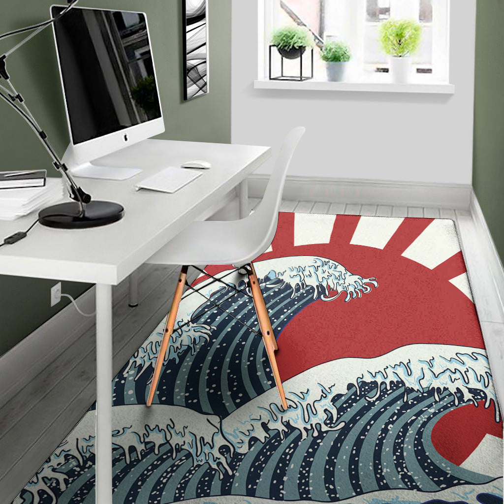 The Great Kanagawa Wave Print Area Rug