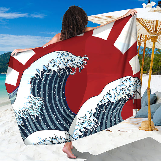 The Great Kanagawa Wave Print Beach Sarong Wrap