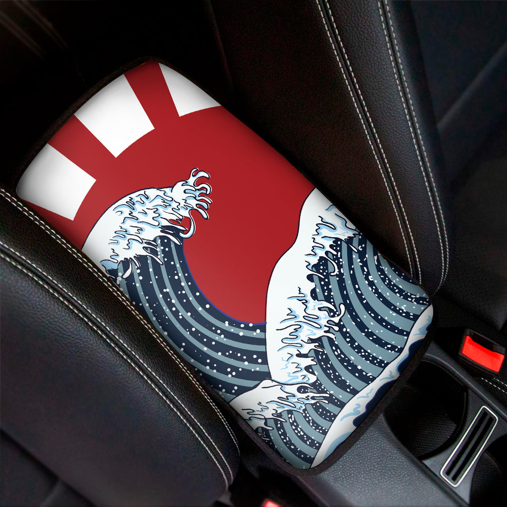 The Great Kanagawa Wave Print Car Center Console Cover
