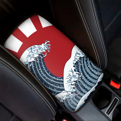 The Great Kanagawa Wave Print Car Center Console Cover