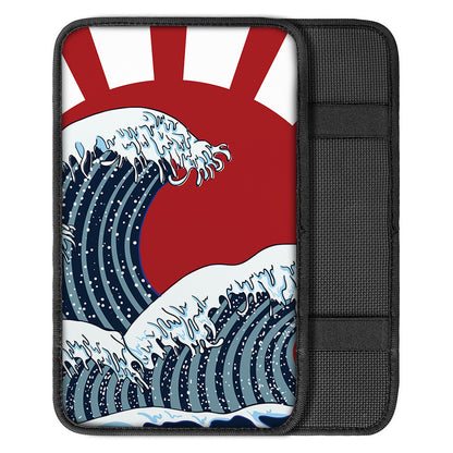 The Great Kanagawa Wave Print Car Center Console Cover