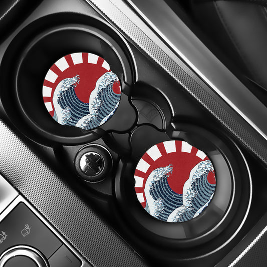 The Great Kanagawa Wave Print Car Coasters