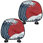 The Great Kanagawa Wave Print Car Headrest Covers