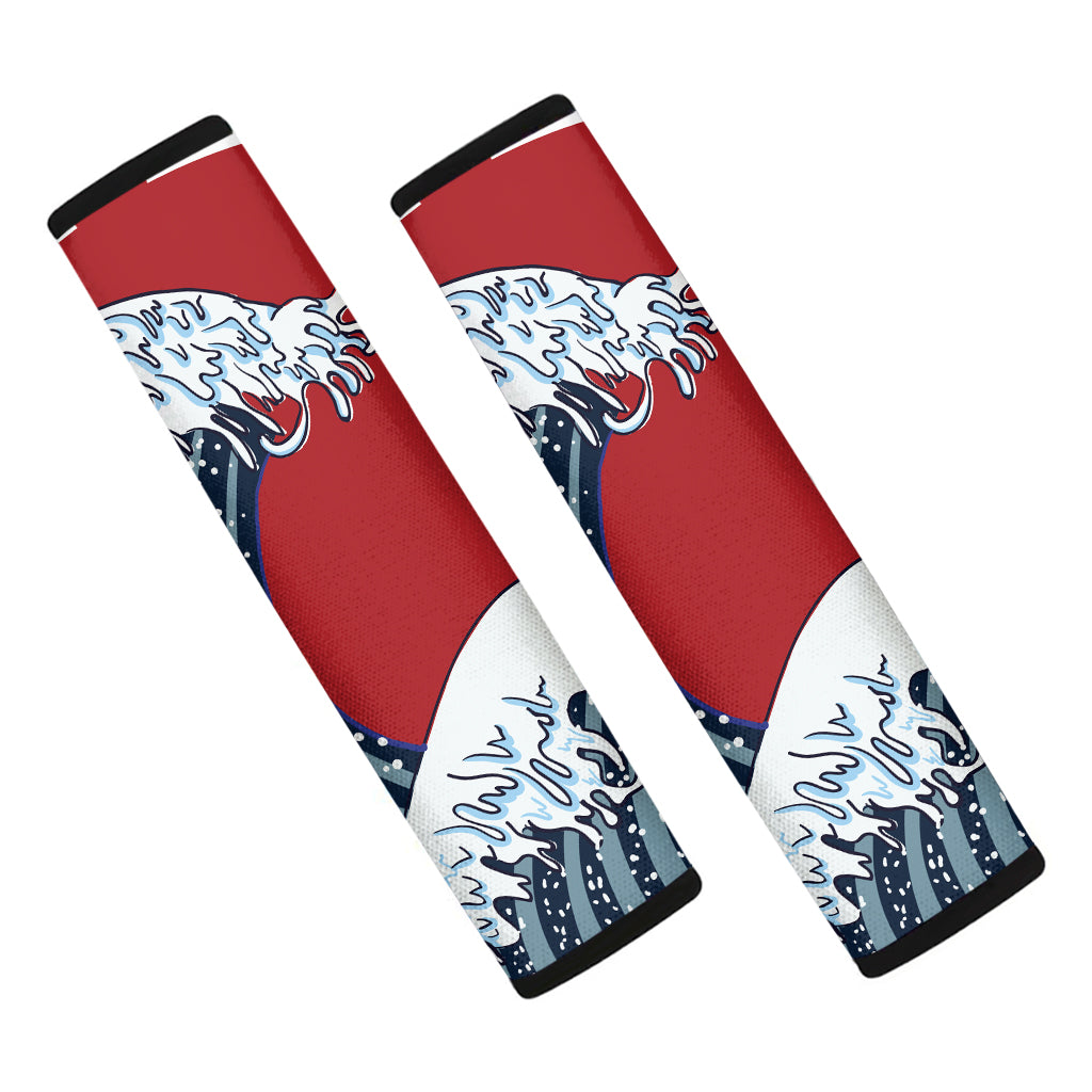 The Great Kanagawa Wave Print Car Seat Belt Covers