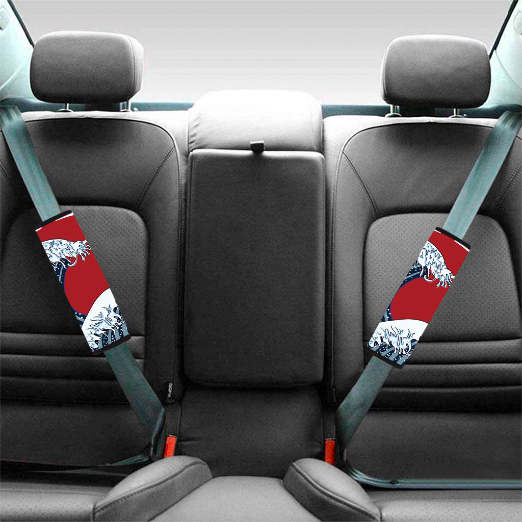 The Great Kanagawa Wave Print Car Seat Belt Covers