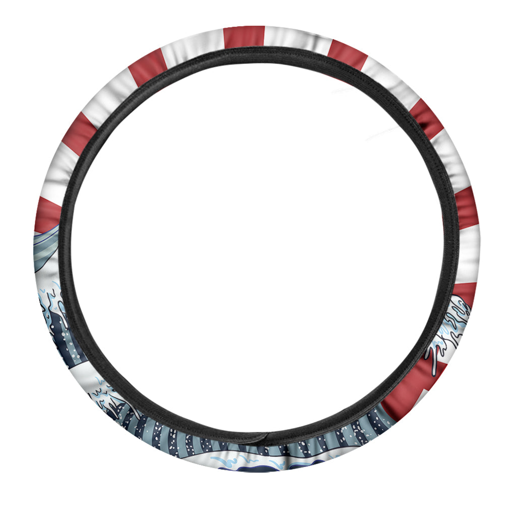 The Great Kanagawa Wave Print Car Steering Wheel Cover