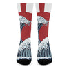 The Great Kanagawa Wave Print Crew Socks