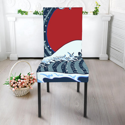 The Great Kanagawa Wave Print Dining Chair Slipcover
