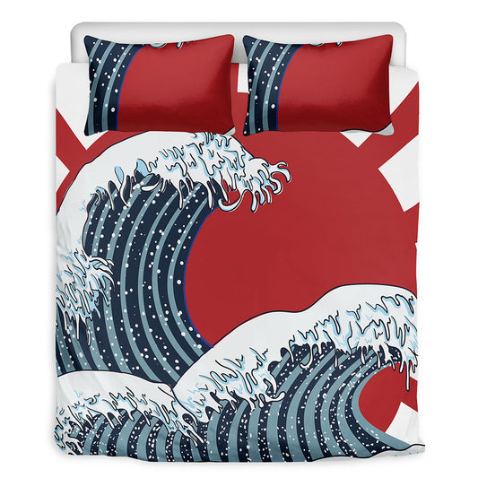The Great Kanagawa Wave Print Duvet Cover Bedding Set