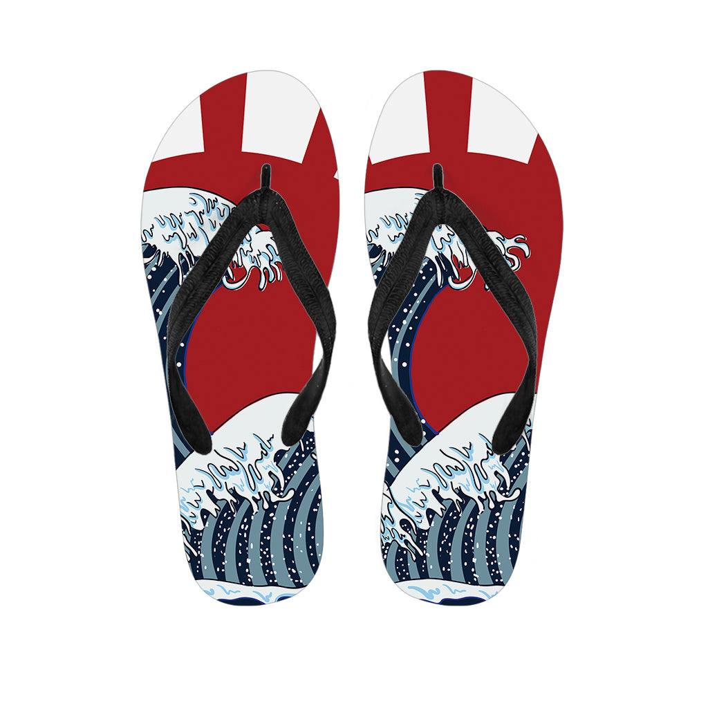 The Great Kanagawa Wave Print Flip Flops