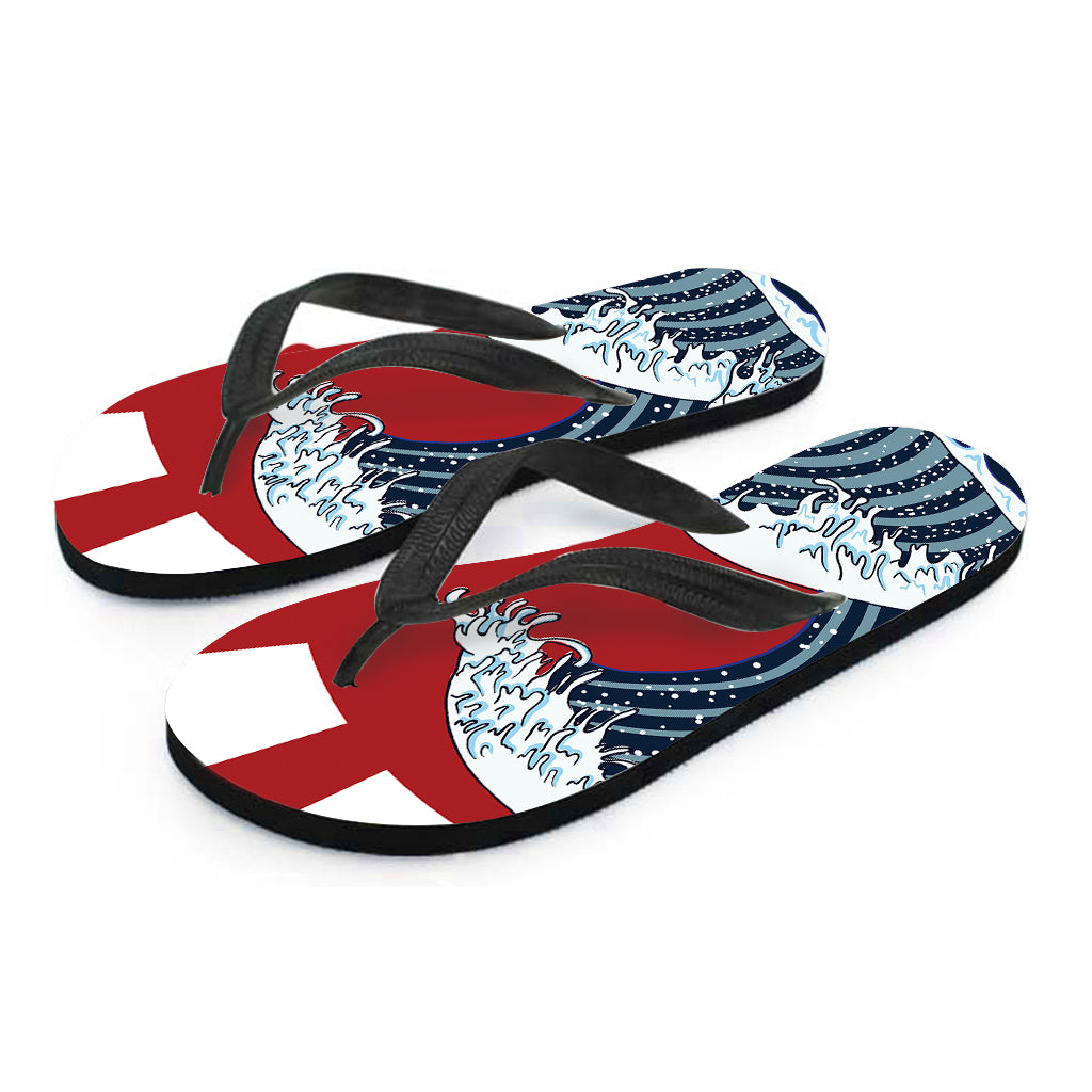 The Great Kanagawa Wave Print Flip Flops
