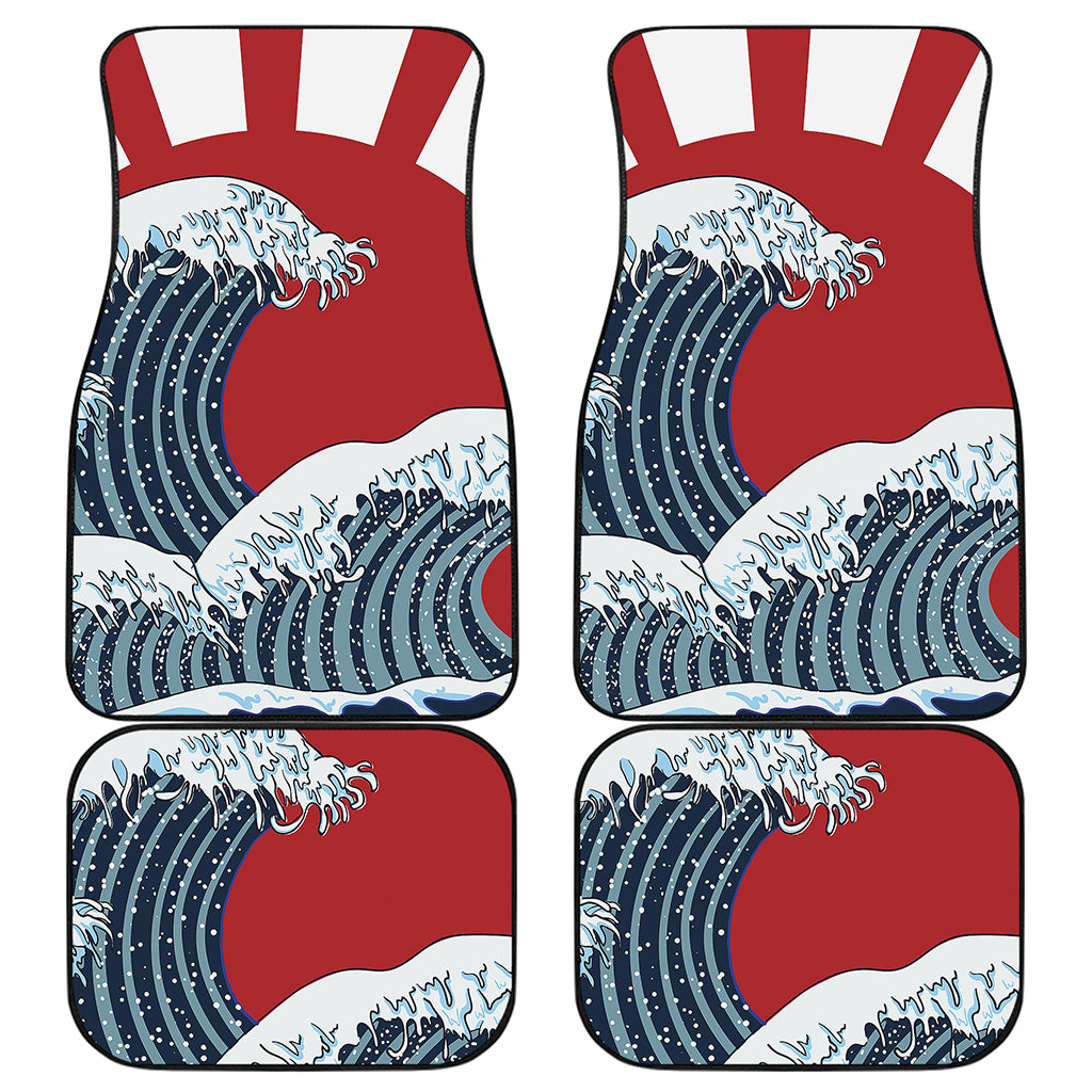 The Great Kanagawa Wave Print Front and Back Car Floor Mats