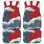 The Great Kanagawa Wave Print Front and Back Car Floor Mats