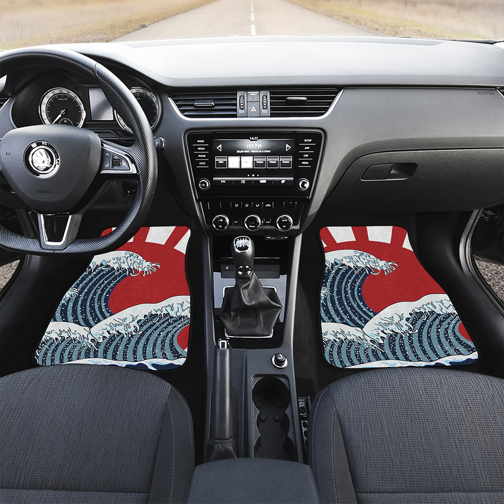 The Great Kanagawa Wave Print Front and Back Car Floor Mats