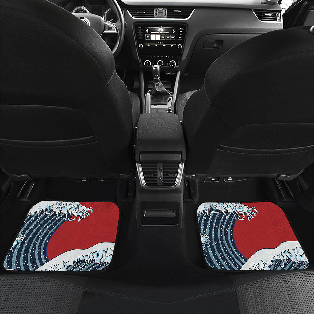 The Great Kanagawa Wave Print Front and Back Car Floor Mats