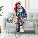 The Great Kanagawa Wave Print Hooded Blanket