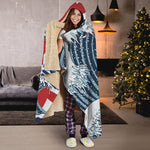 The Great Kanagawa Wave Print Hooded Blanket