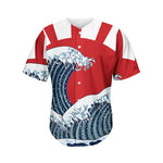 The Great Kanagawa Wave Print Men's Baseball Jersey