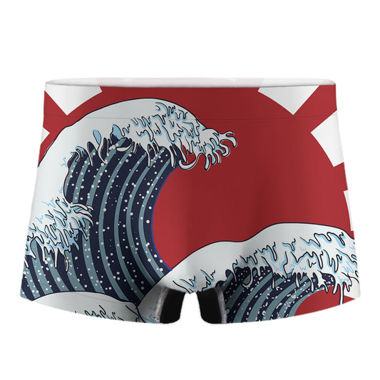 The Great Kanagawa Wave Print Men's Boxer Briefs