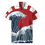 The Great Kanagawa Wave Print Men's Short Sleeve Shirt