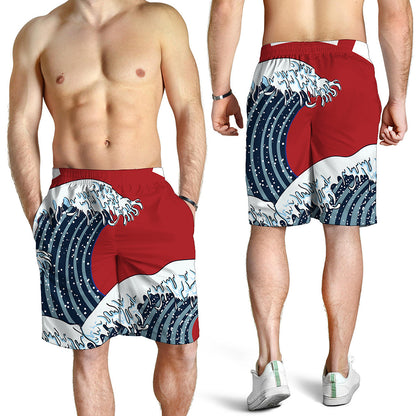 The Great Kanagawa Wave Print Men's Shorts