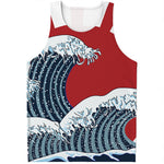 The Great Kanagawa Wave Print Men's Tank Top