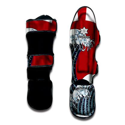 The Great Kanagawa Wave Print Muay Thai Shin Guard