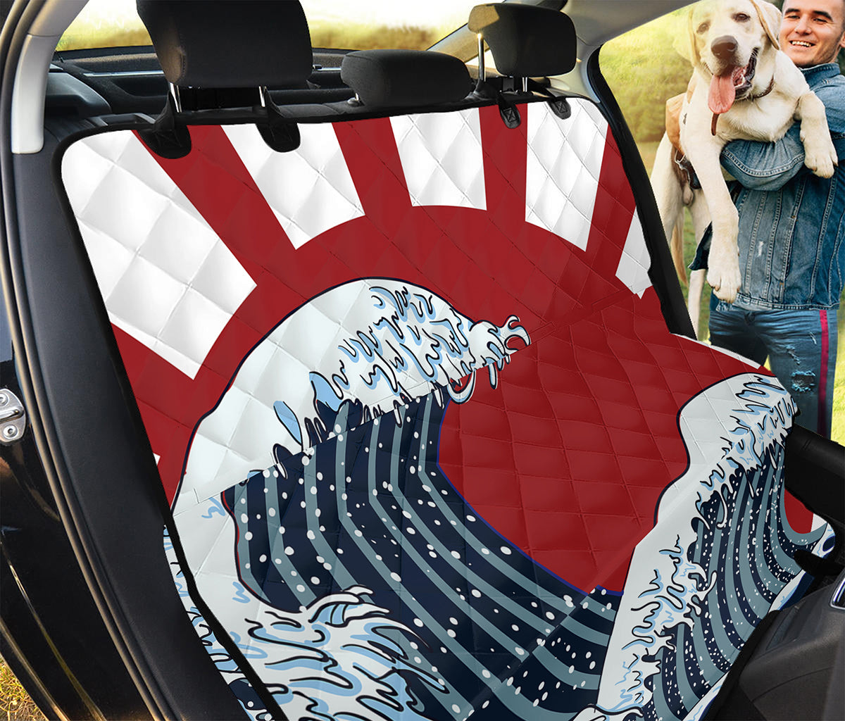 The Great Kanagawa Wave Print Pet Car Back Seat Cover