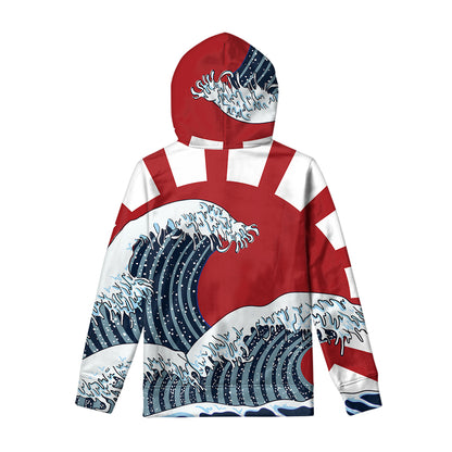 The Great Kanagawa Wave Print Pullover Hoodie