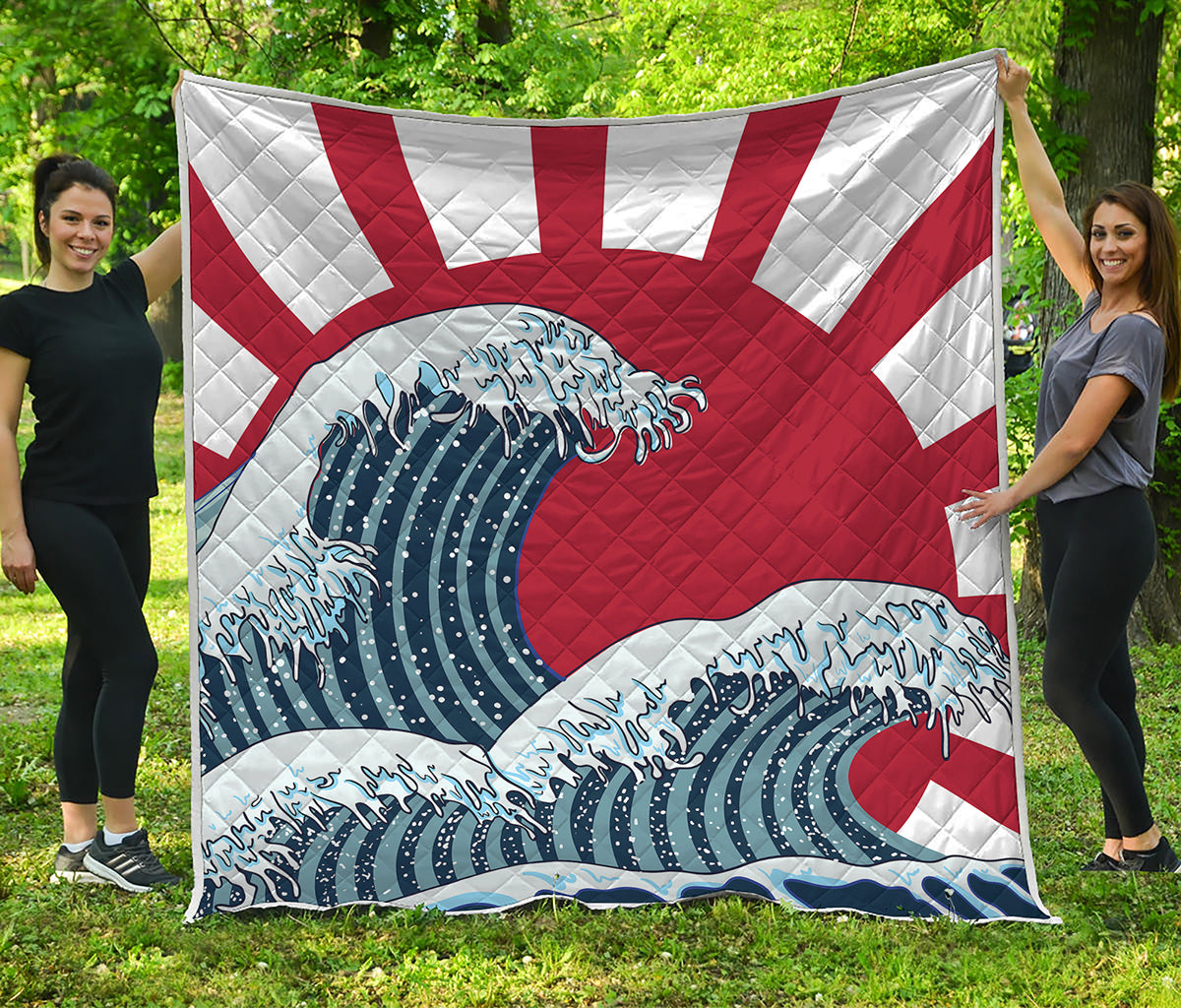 The Great Kanagawa Wave Print Quilt