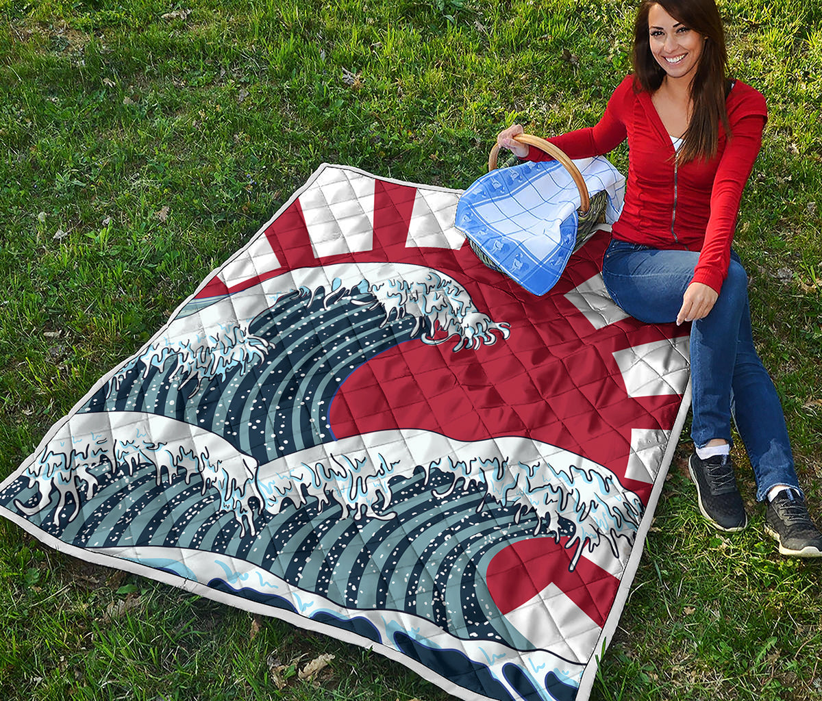 The Great Kanagawa Wave Print Quilt