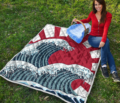 The Great Kanagawa Wave Print Quilt