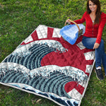 The Great Kanagawa Wave Print Quilt